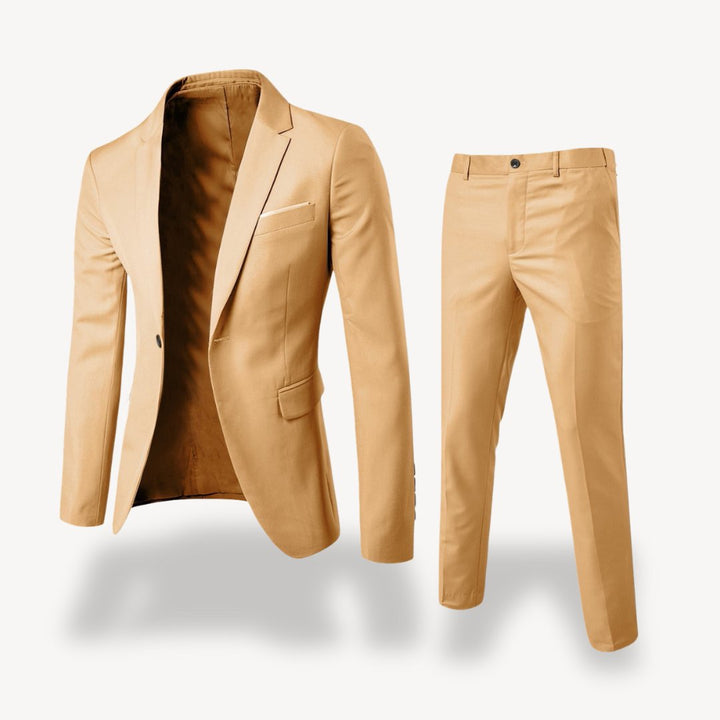 Men's Slim Formal Suit | Two-Piece with Pocket Square Back