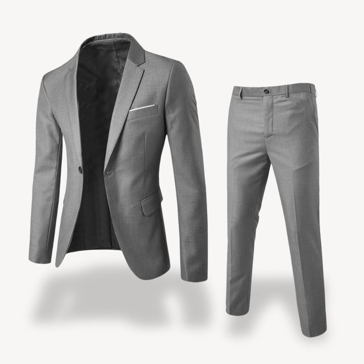 Men's Slim Formal Suit | Two-Piece with Pocket Square Side