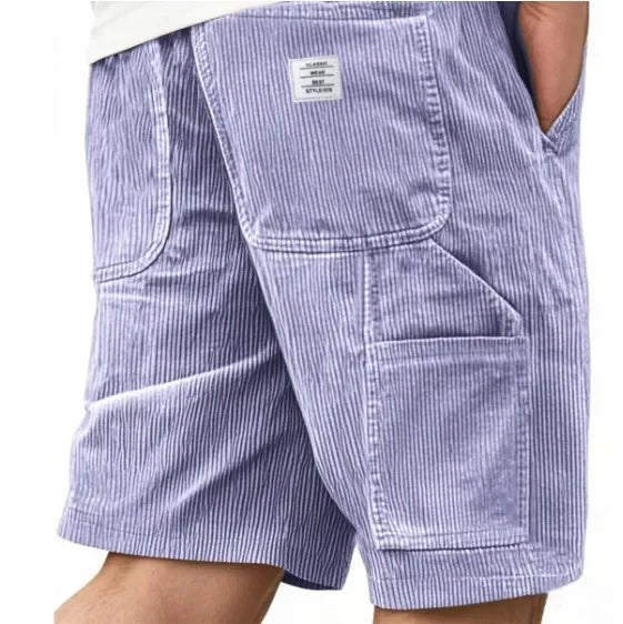 Men's Straight Cut Cargo Corduroy Shorts Angle