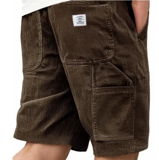 Men's Straight Cut Cargo Corduroy Shorts Close Up