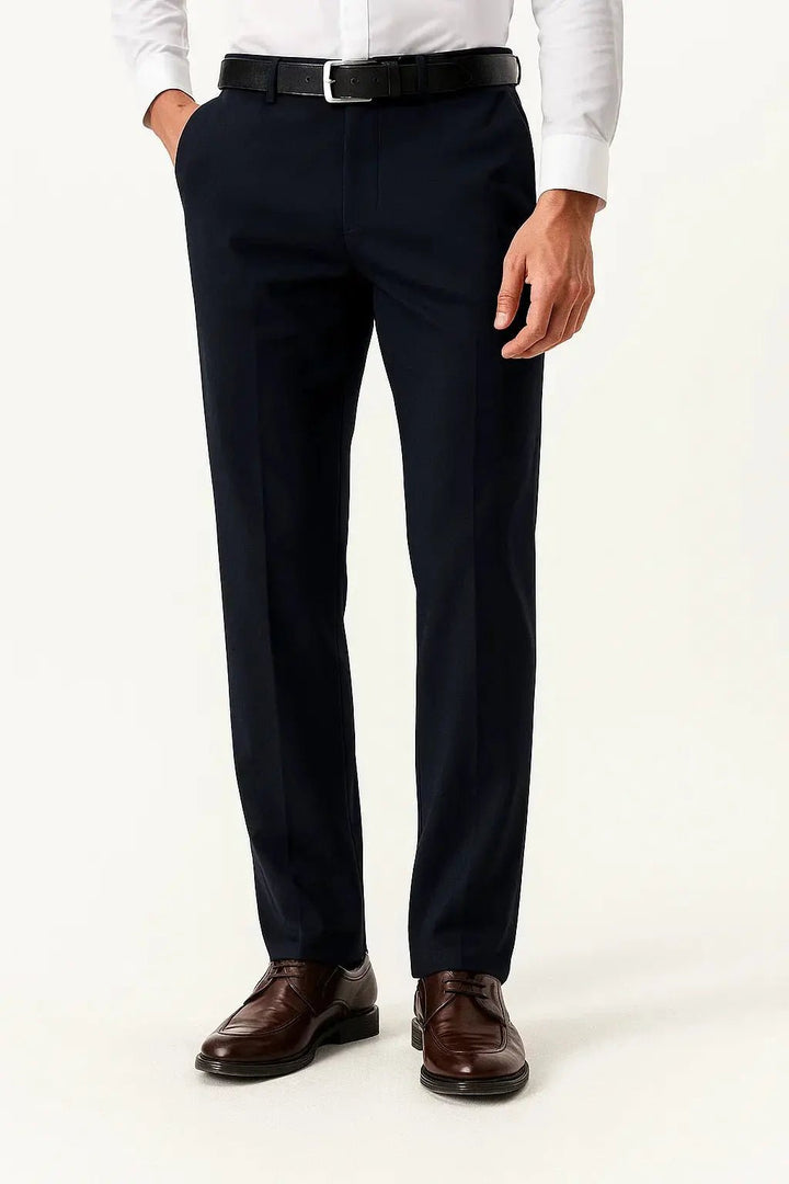 Men's Stretch Comfortable Dress Pants | Flat Front Smart Fit Detail