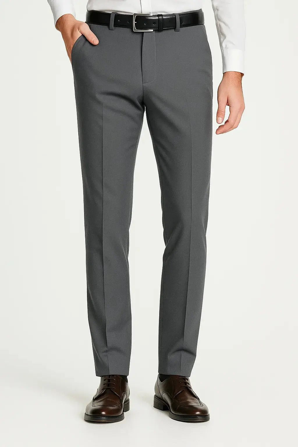 Men's Stretch Comfortable Dress Pants | Flat Front Smart Fit Front