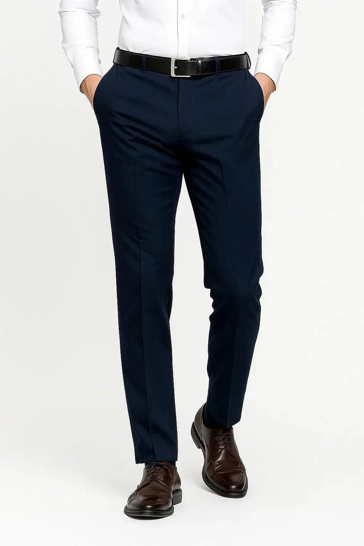 Men's Stretch Comfortable Dress Pants | Flat Front Smart Fit Side