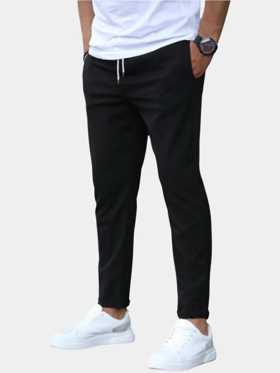 Men's Stretch Cotton Trousers with Drawstring Waist Hero