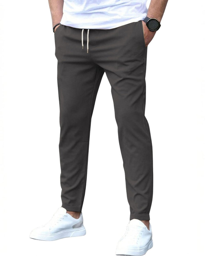 Men's Stretch Cotton Trousers with Drawstring Waist Lifestyle