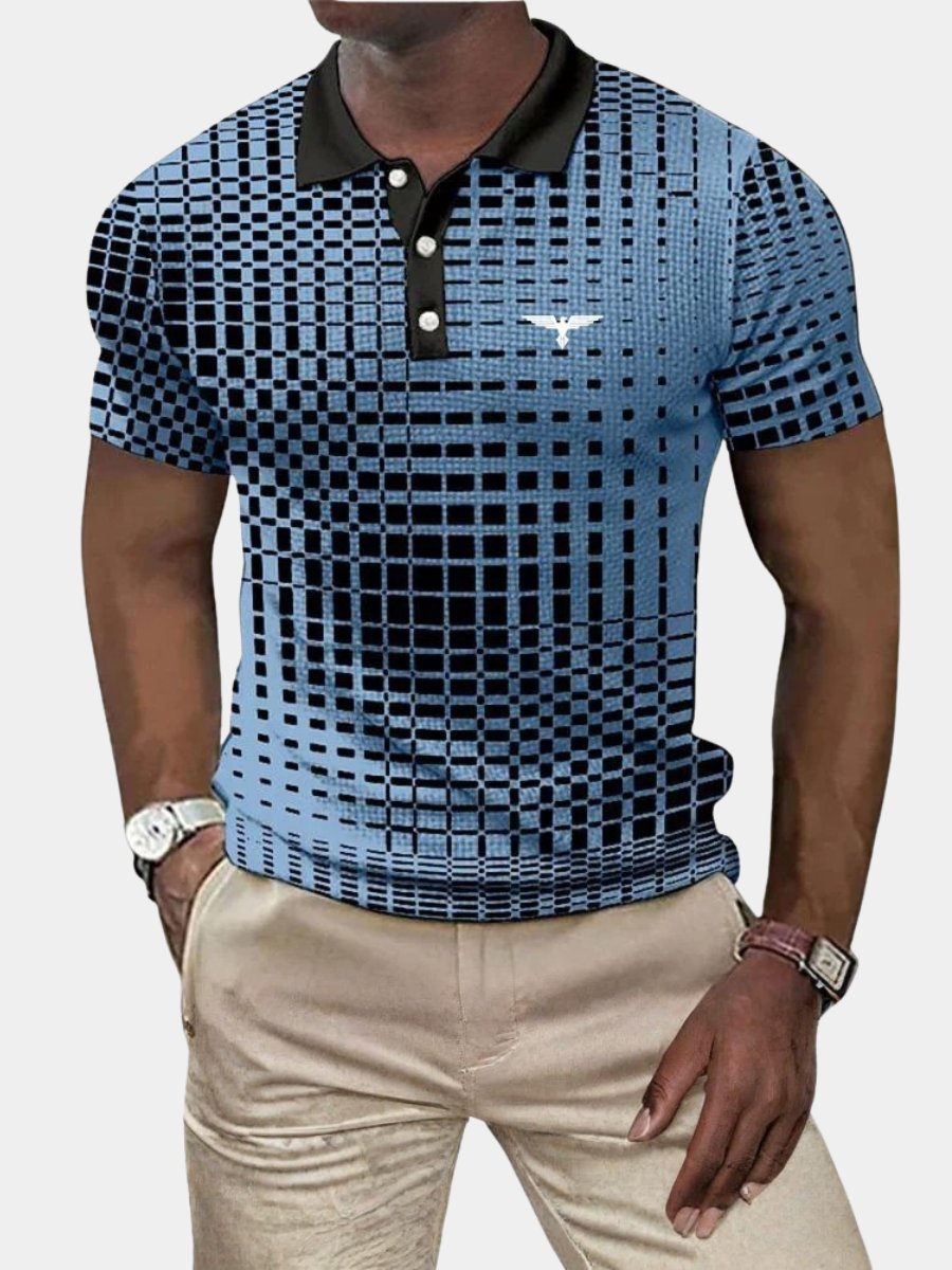 Men's Stretch Polo Shirt | Pixel Gradient Everyday Fit Hero