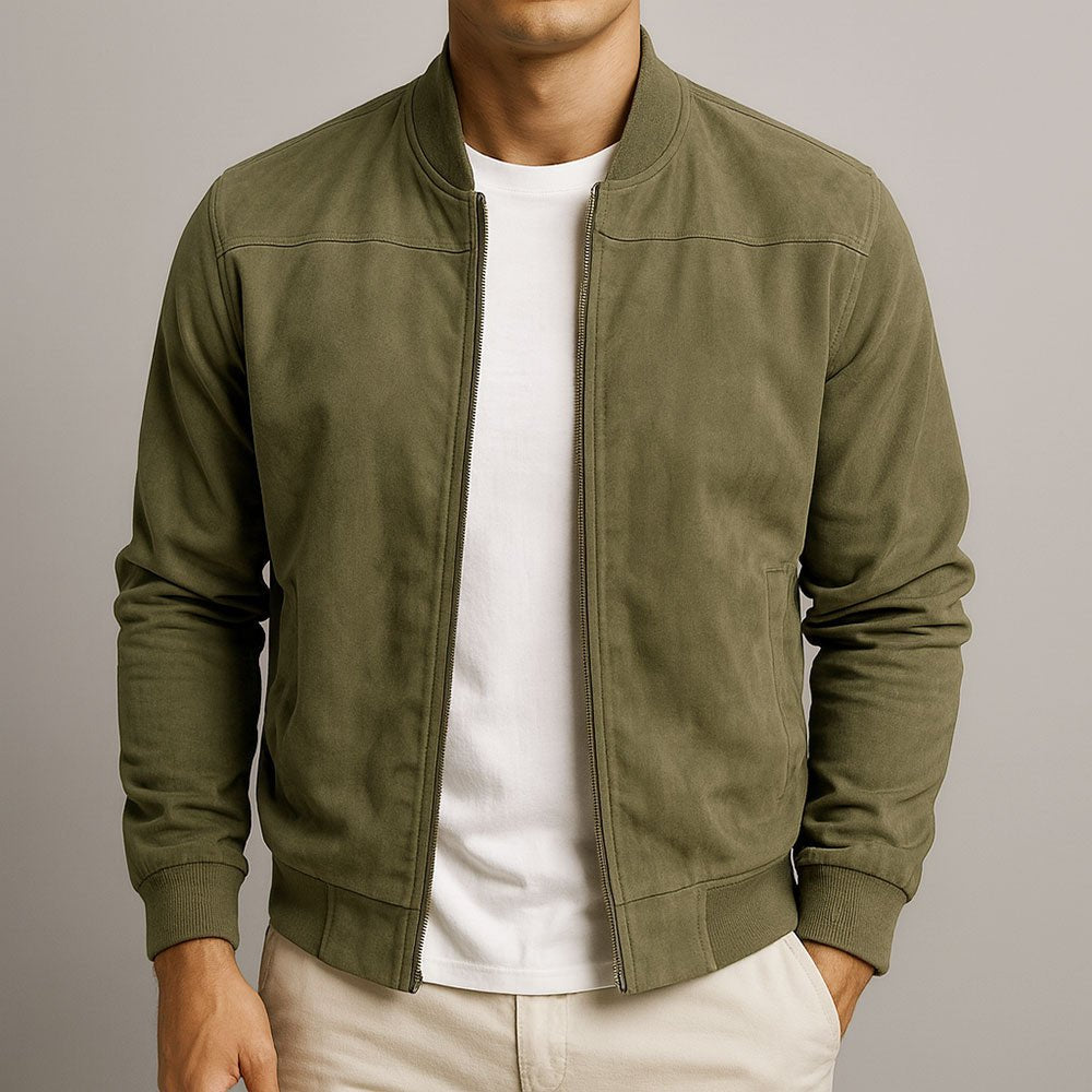 Men's Suede Jacket | Structured Fit with Textured Finish Side