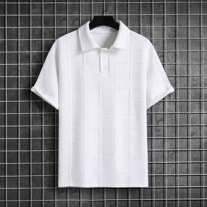Men's Textured Polo Shirt | Breathable Knit Summer Fit Front
