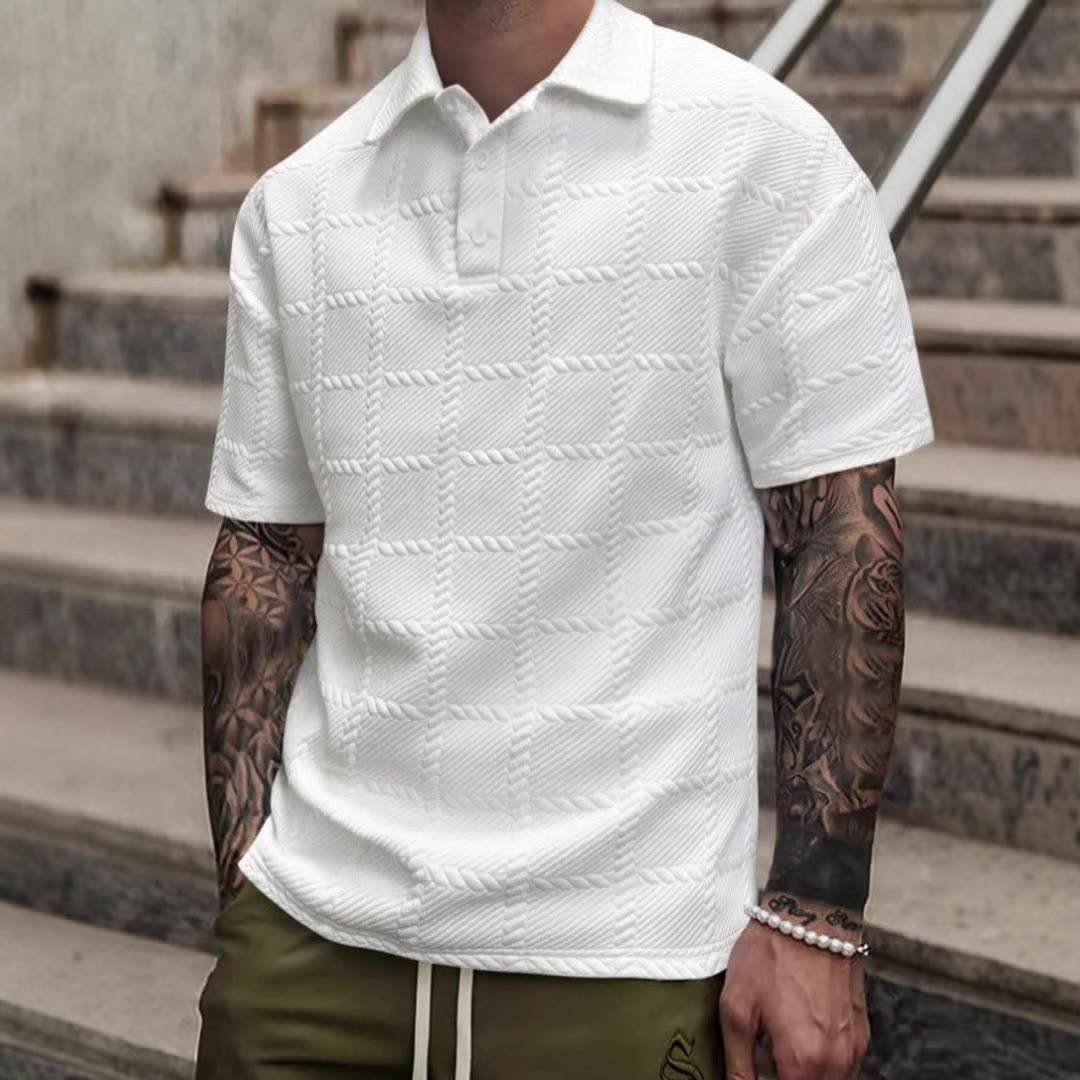 Men's Textured Polo Shirt | Breathable Knit Summer Fit Hero