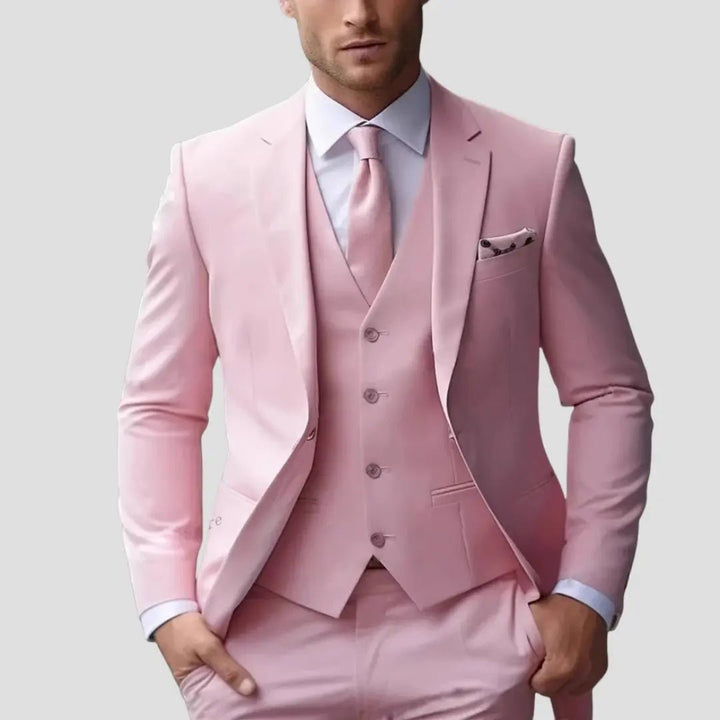 Men's Three-Piece Suit | Tailored Slim Fit Wedding Set Close Up