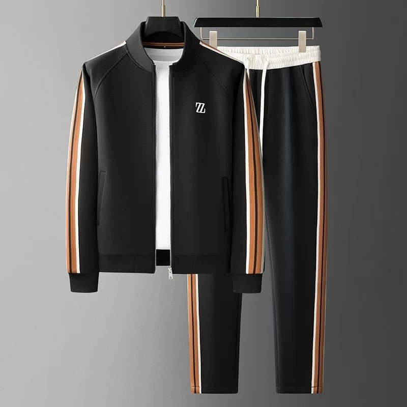 Men's Tracksuit | Two Piece Zip Up with Side Stripe Alternate