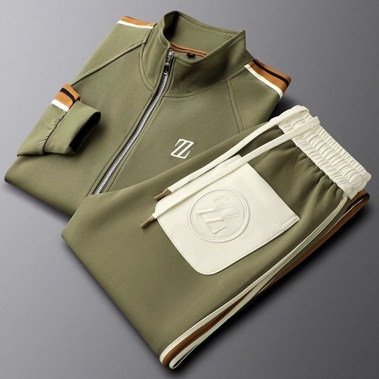 Men's Tracksuit | Two Piece Zip Up with Side Stripe Back