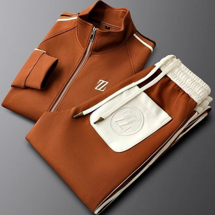 Men's Tracksuit | Two Piece Zip Up with Side Stripe Front