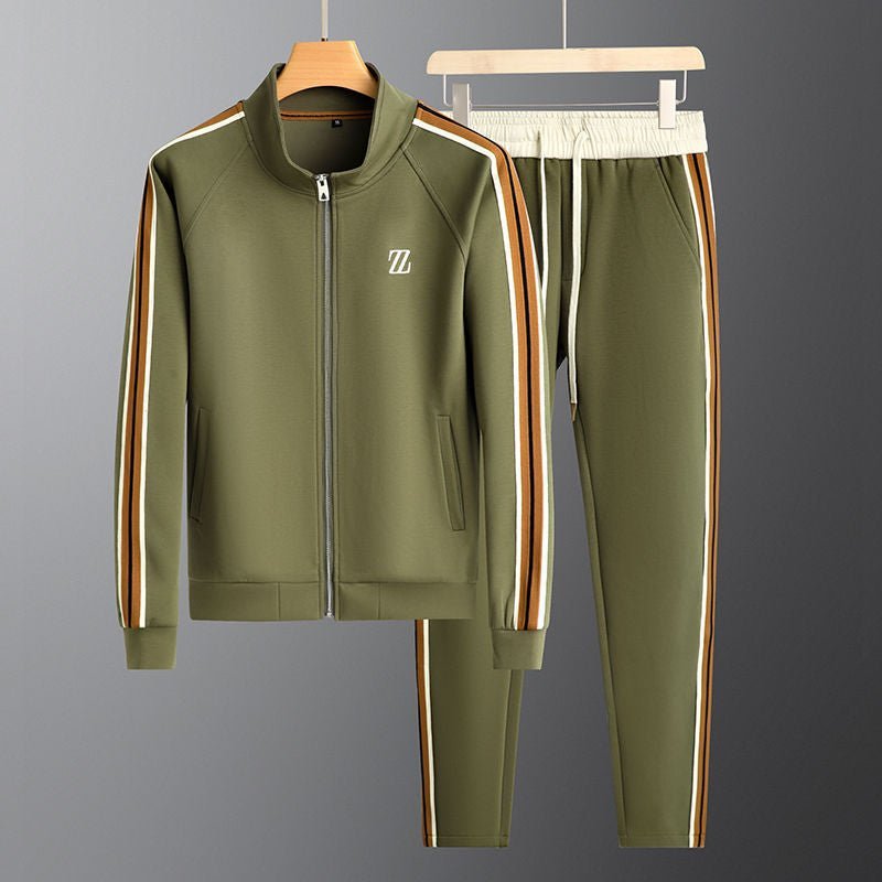 Men's Tracksuit | Two Piece Zip Up with Side Stripe Side