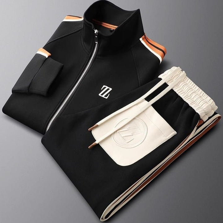Men's Tracksuit | Two Piece Zip Up with Side Stripe View 11