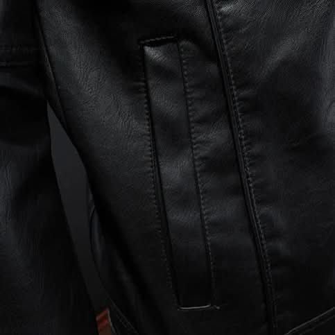 Men's Trucker Leather Jacket | Slim Fit Night Edge Back