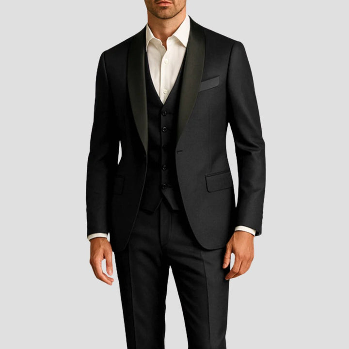 Men's Tuxedo Suit | Three Piece Slim Fit Formal Wedding Back