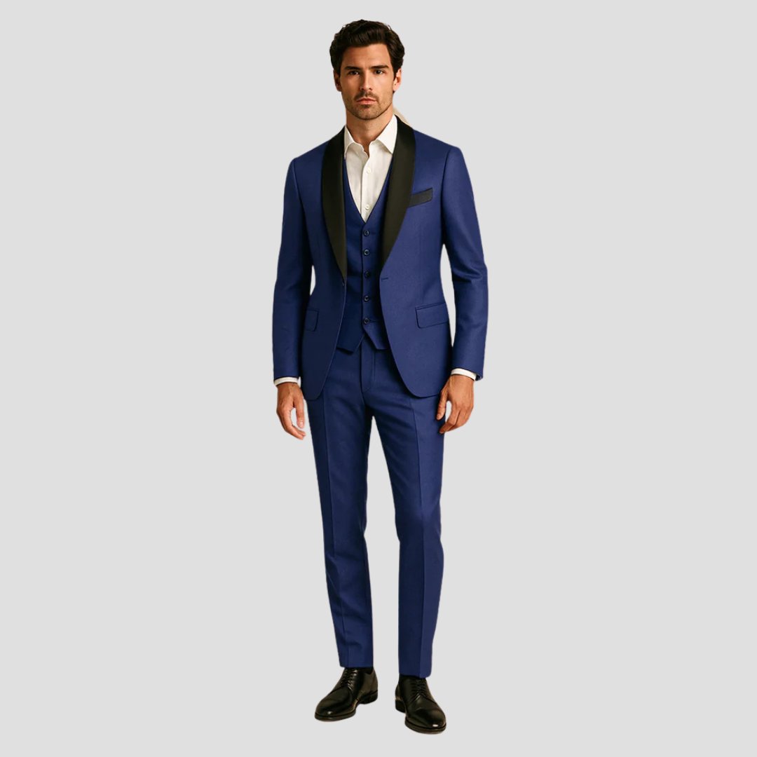 Men's Tuxedo Suit | Three Piece Slim Fit Formal Wedding Side