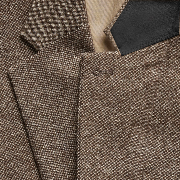 Men's Tweed Wedding 3-Piece Suit | Waistcoat Tailored Formal Set Close Up