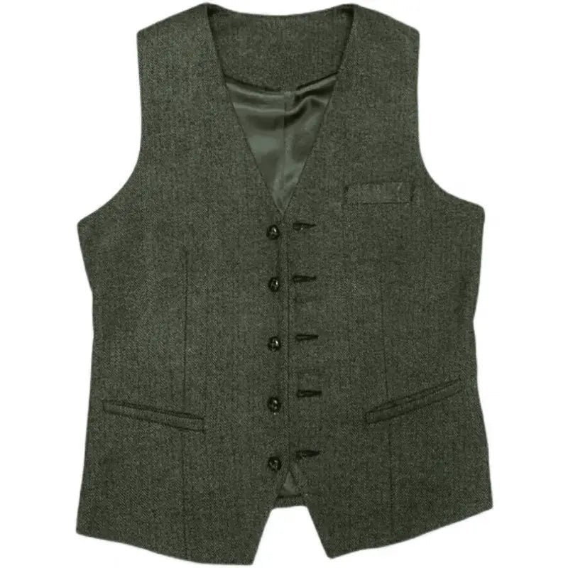 Men's Tweed Wedding 3-Piece Suit | Waistcoat Tailored Formal Set View 15