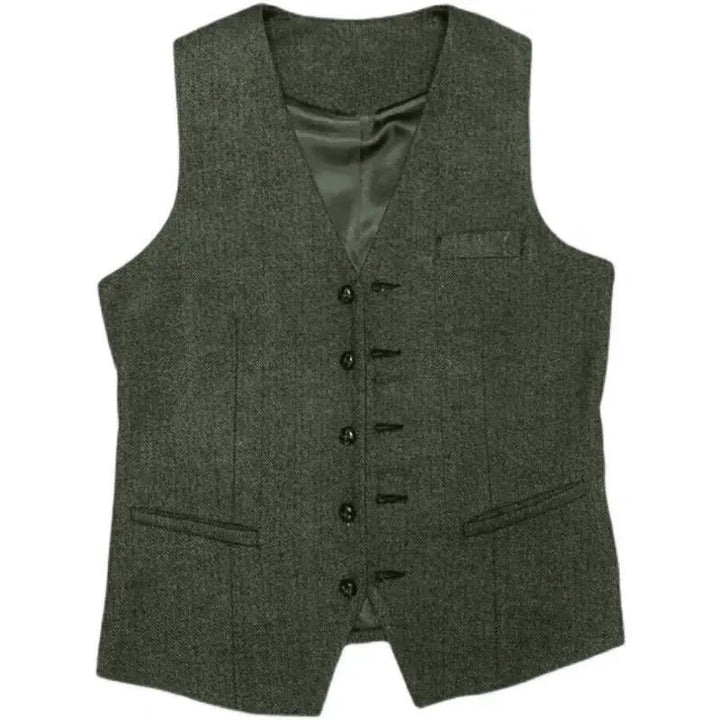 Men's Tweed Wedding 3-Piece Suit | Waistcoat Tailored Formal Set View 15