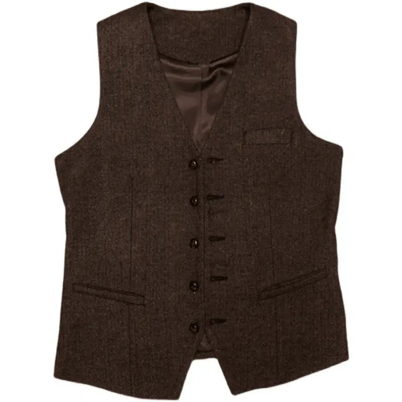 Men's Tweed Wedding 3-Piece Suit | Waistcoat Tailored Formal Set View 31