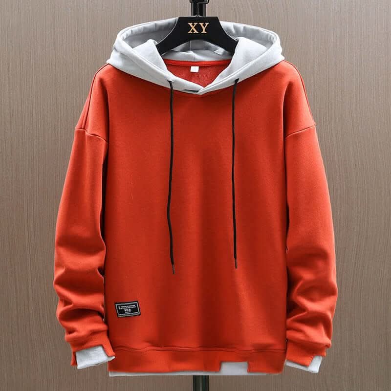 Men's Two Tone Hoodie | Relaxed Fit Contrast Hood Detail