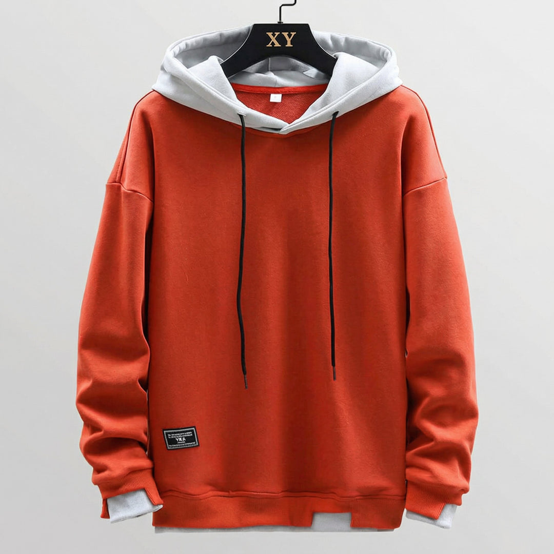 Men's Two Tone Hoodie | Relaxed Fit Contrast Hood Front