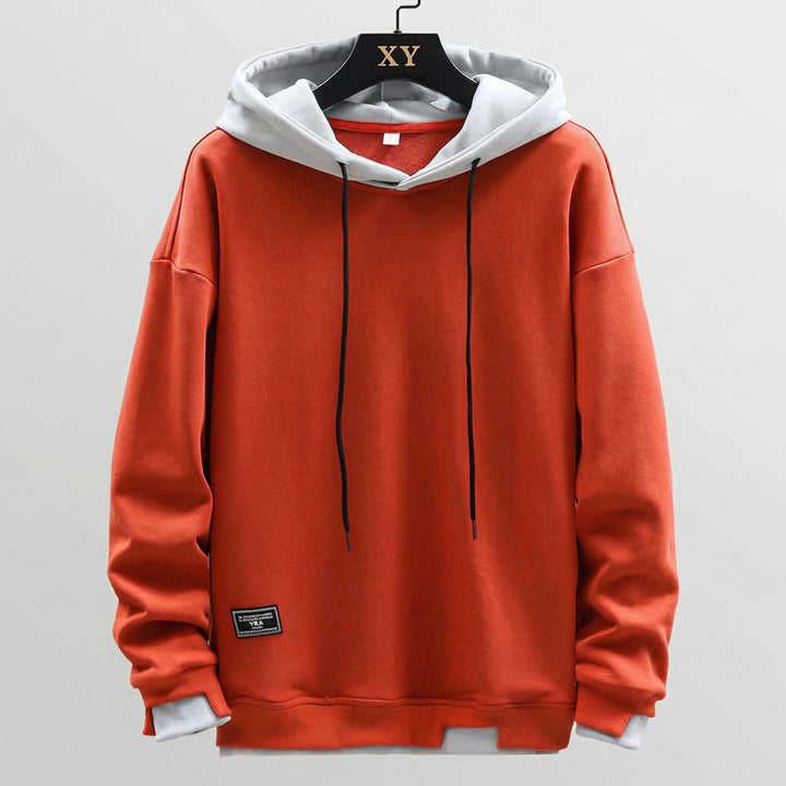 Men's Two Tone Hoodie | Relaxed Fit Contrast Hood Front