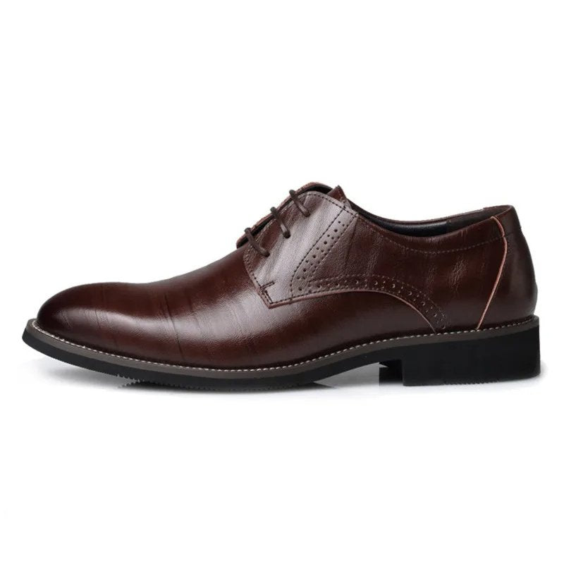 Men's Vegan Leather Oxford Shoes | Smart Cap Toe Brogue Detail Detail