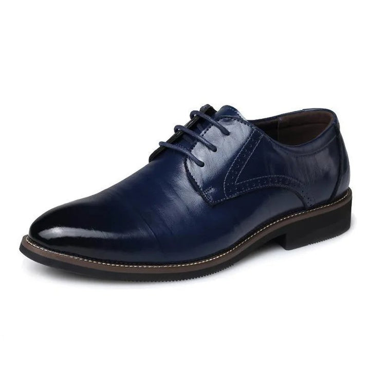 Men's Vegan Leather Oxford Shoes | Smart Cap Toe Brogue Detail Front