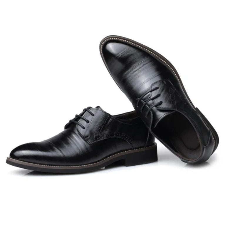 Men's Vegan Leather Oxford Shoes | Smart Cap Toe Brogue Detail Side
