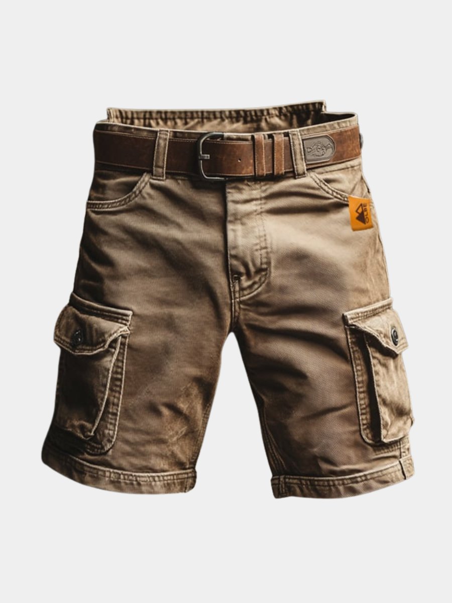 Men's Vintage Cargo Shorts with Distressed Wash Finish Hero