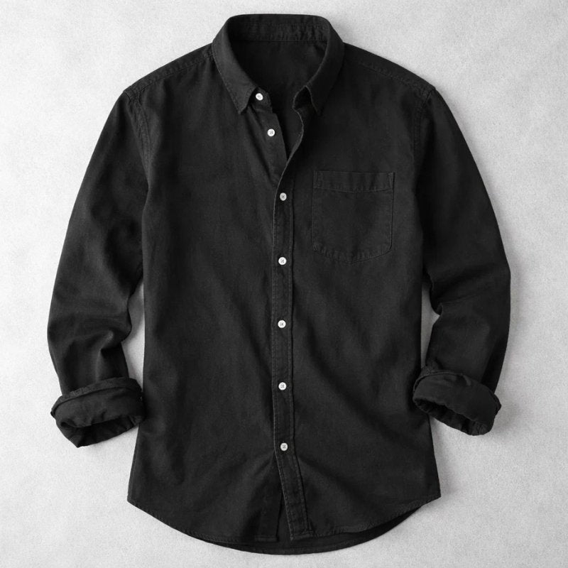 Men's Vintage Cotton Shirt | Chambray Relaxed Fit Angle