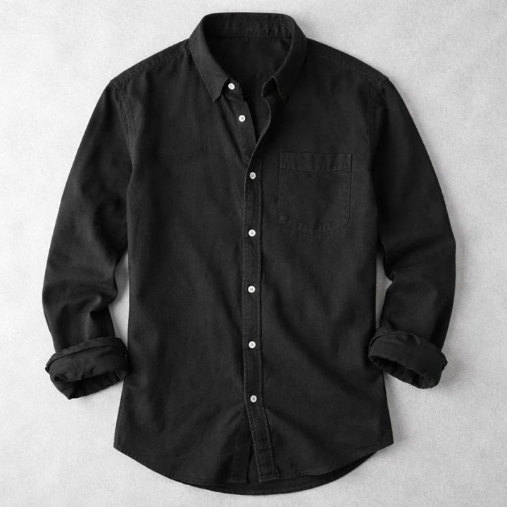 Men's Vintage Cotton Shirt | Chambray Relaxed Fit Angle