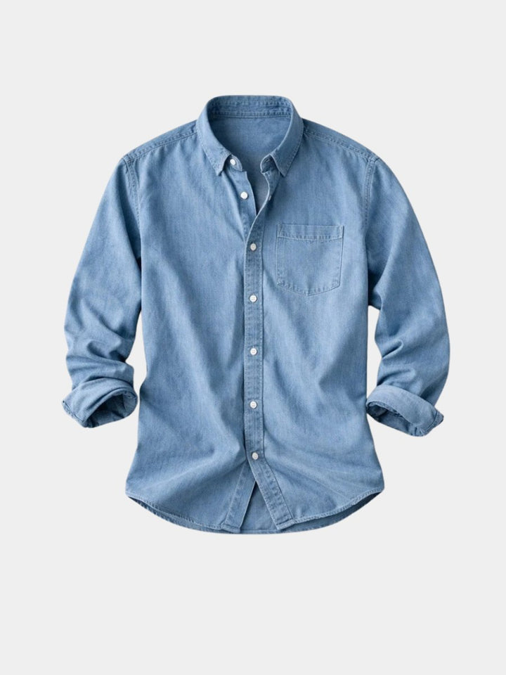 Men's Vintage Cotton Shirt | Chambray Relaxed Fit Hero