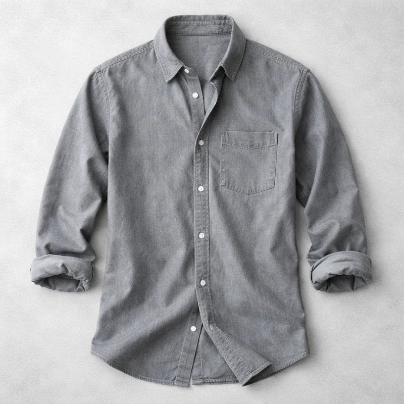 Men's Vintage Cotton Shirt | Chambray Relaxed Fit Lifestyle