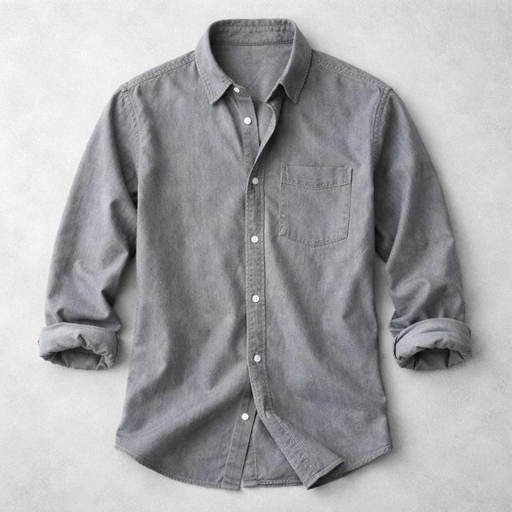 Men's Vintage Cotton Shirt | Chambray Relaxed Fit Lifestyle