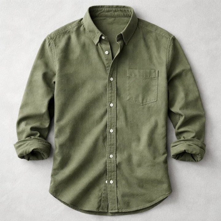 Men's Vintage Cotton Shirt | Chambray Relaxed Fit Side