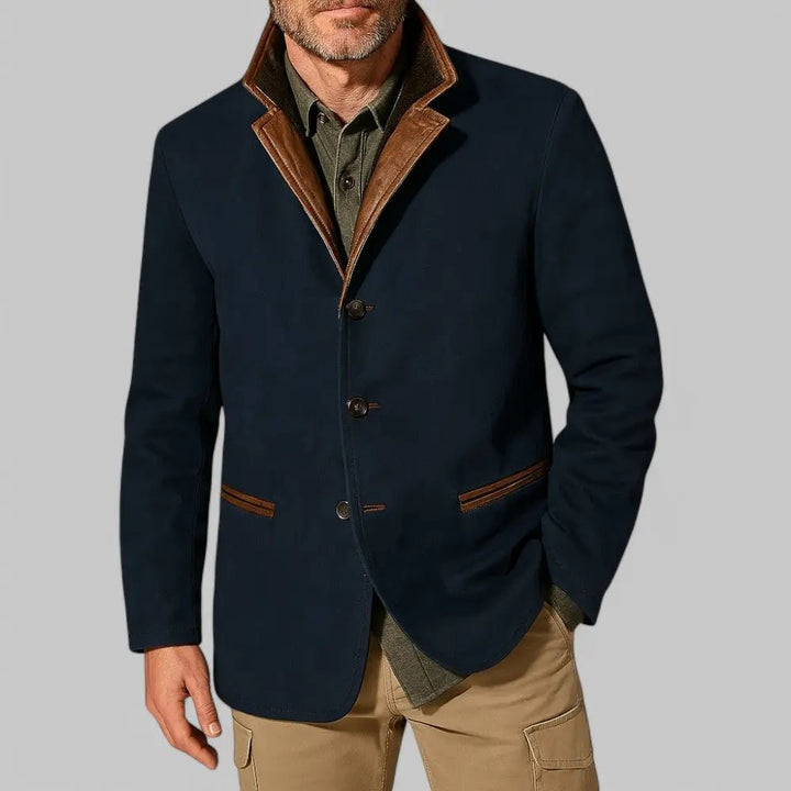 Men's Vintage Field Jacket | Layered Collar Casual Fit Back