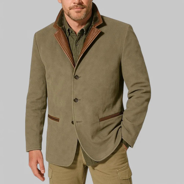 Men's Vintage Field Jacket | Layered Collar Casual Fit Front