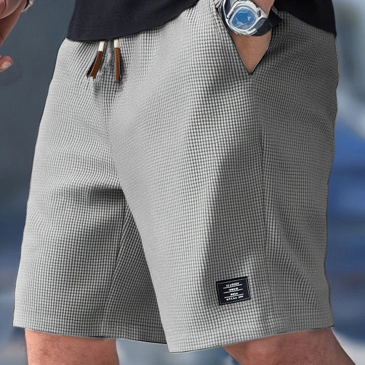Men's Waffle Knit Relaxed Fit Shorts Close Up