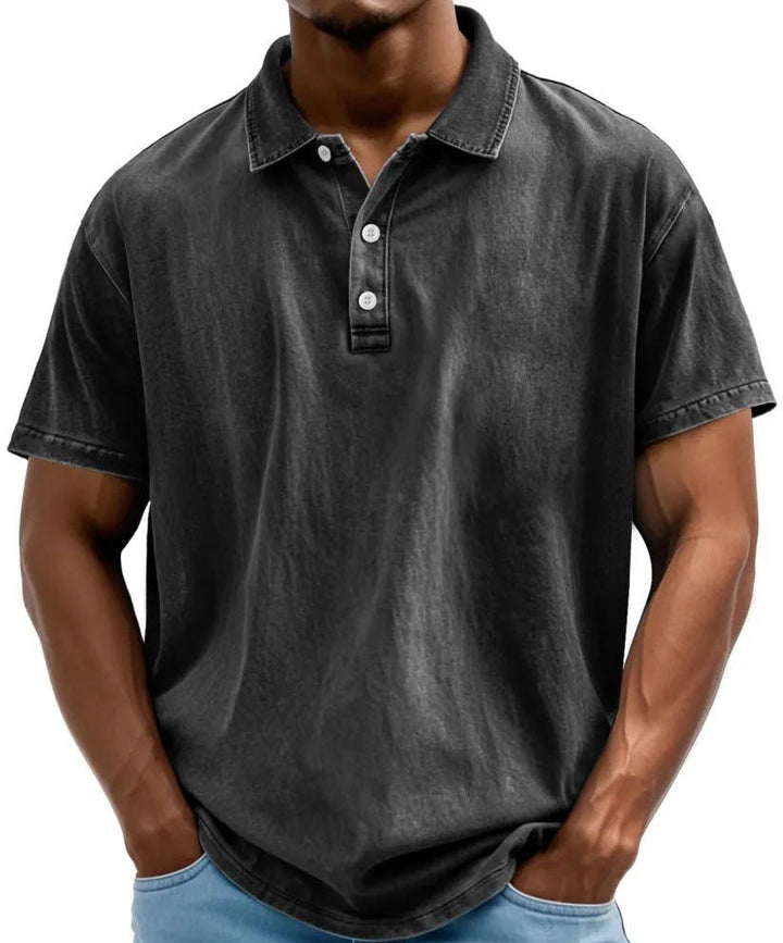 Men's Washed Vintage Style Polo Shirt Hero