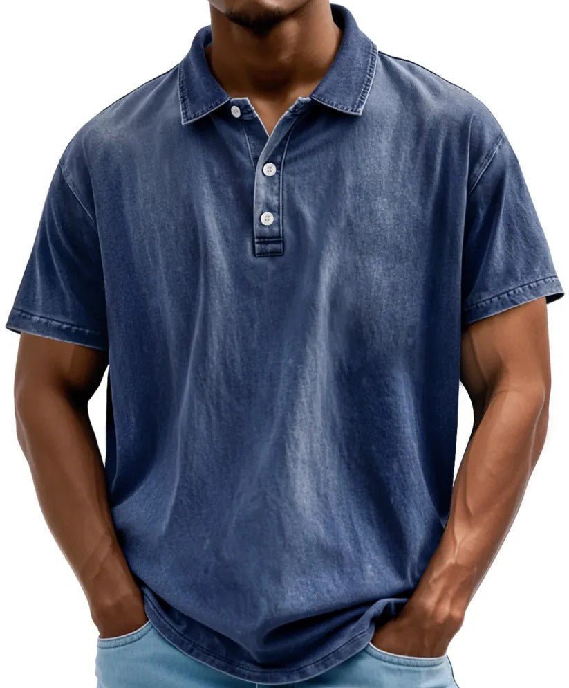 Men's Washed Vintage Style Polo Shirt Lifestyle