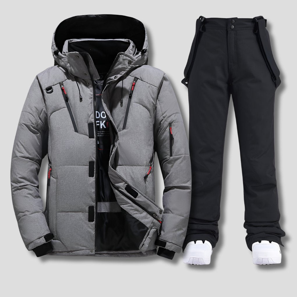 Men's Weather-Resistant Ski Suit | Bib Suspender Snow Set Detail