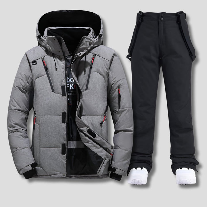Men's Weather-Resistant Ski Suit | Bib Suspender Snow Set Detail