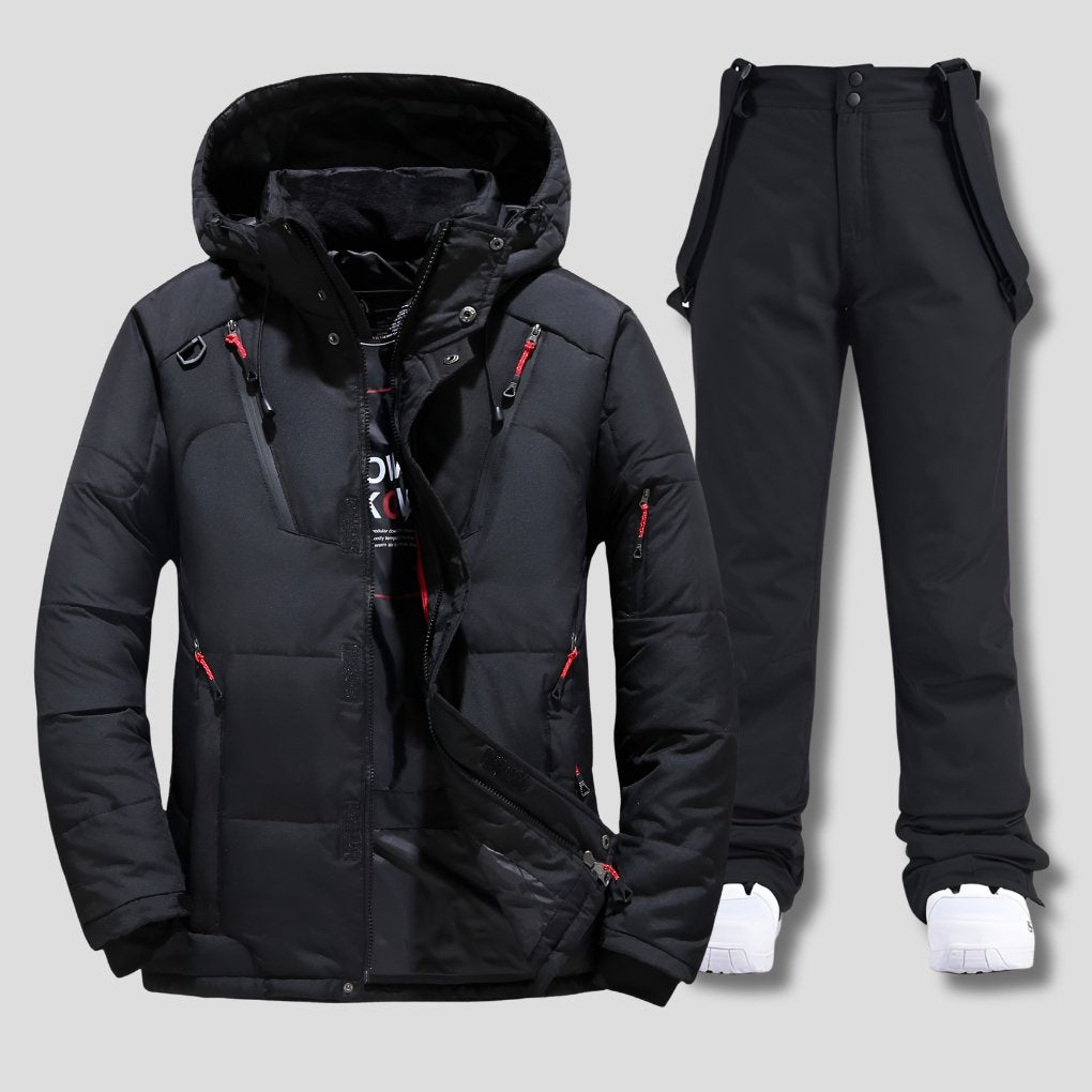 Men's Weather-Resistant Ski Suit | Bib Suspender Snow Set Hero