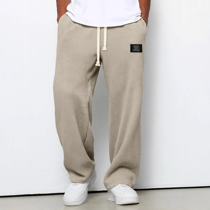 Men's Wide Leg Oxford Trousers | Comfortable Fit City Wear Back