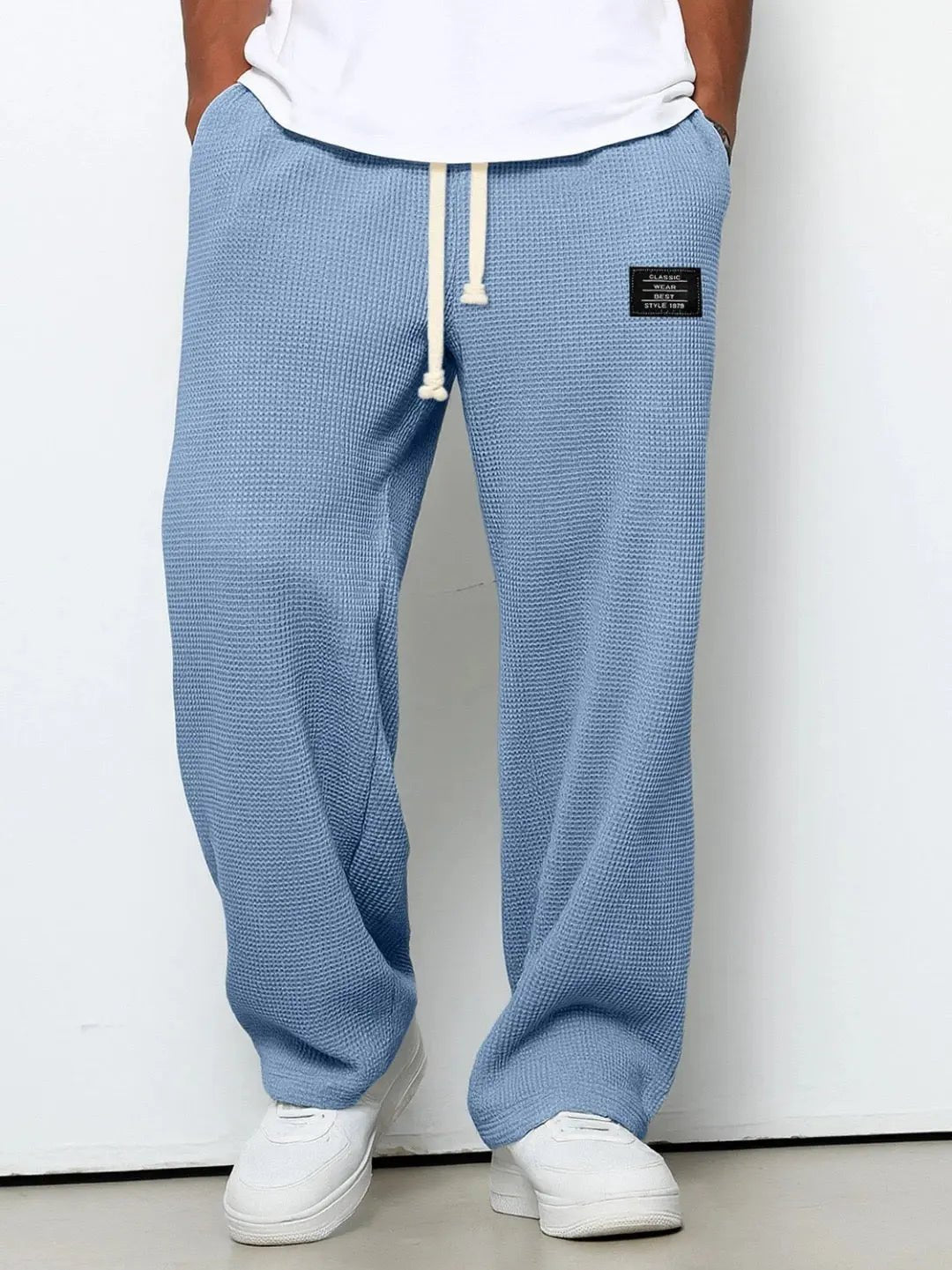 Men's Wide Leg Oxford Trousers | Comfortable Fit City Wear Front