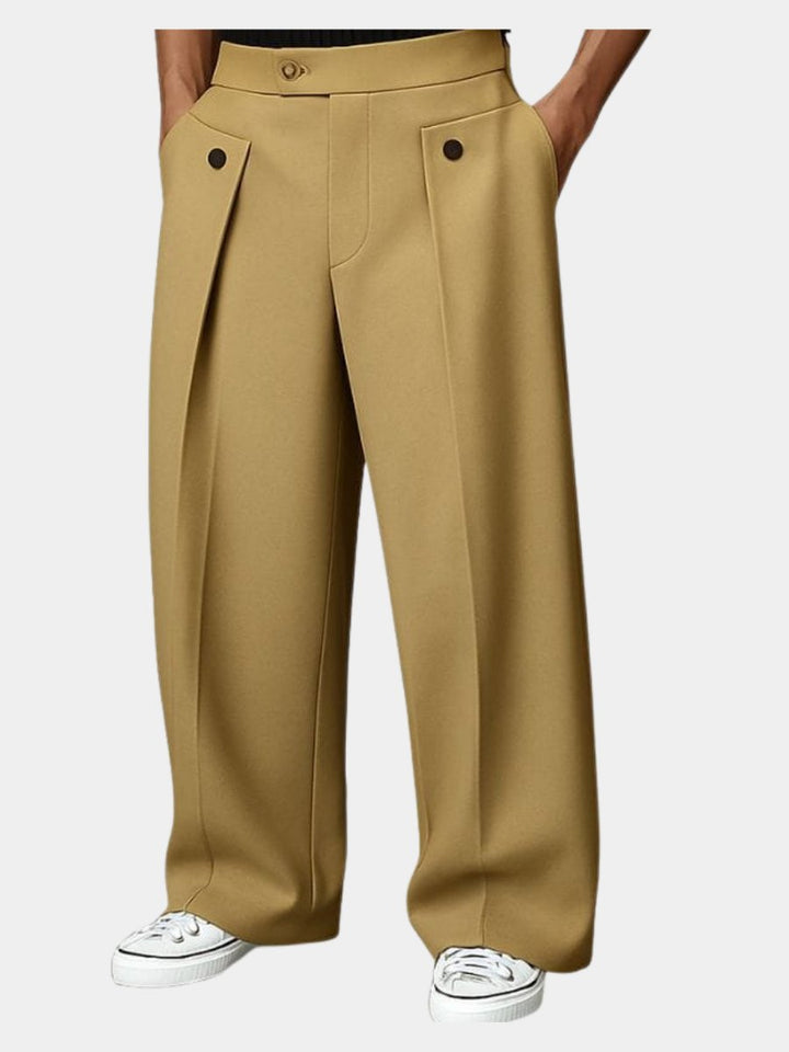 Men's Wide-Leg Trousers | Structured Fit with Side Tab Hero